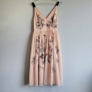 Express Pink Dress with black embroidery size 0